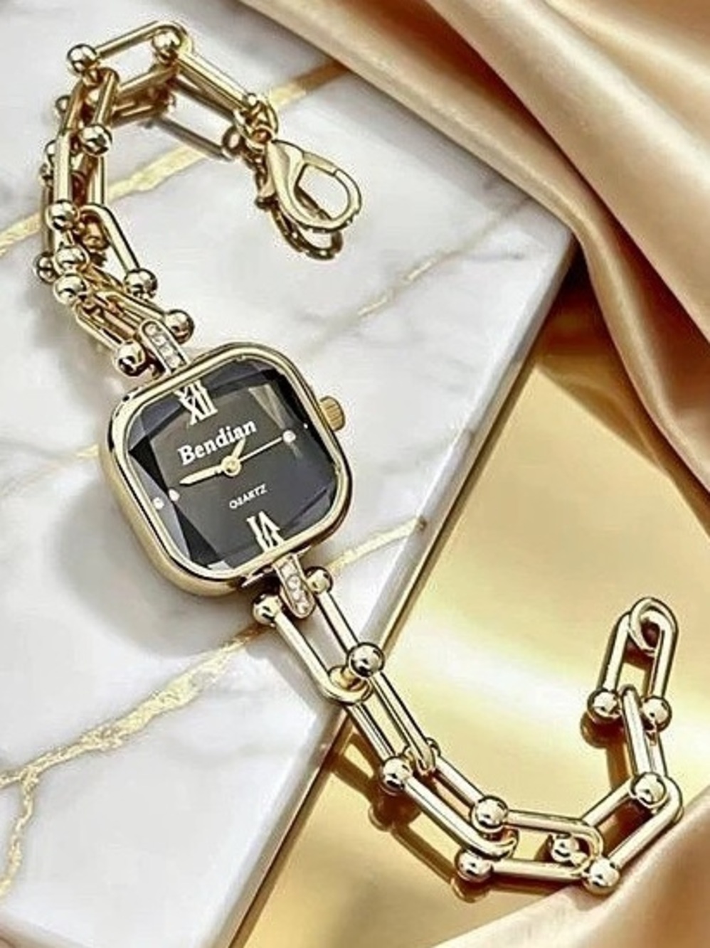 New Gold-Tone Chain Bracelet Watch